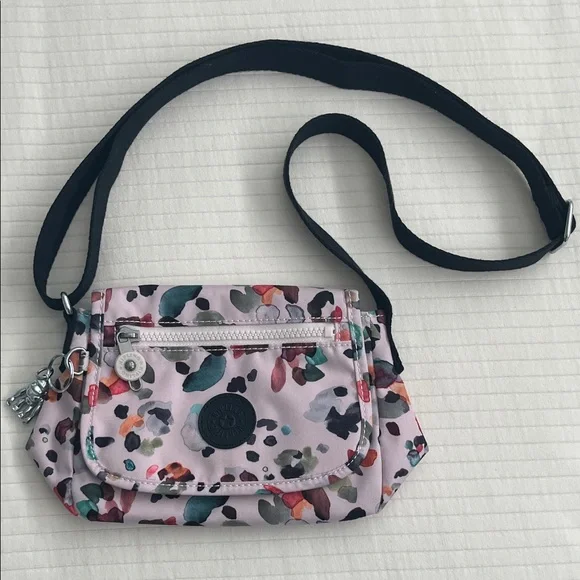 Kipling Colorful Animal Print Crossbody Bag with Black Strap - Picture 1 of 10